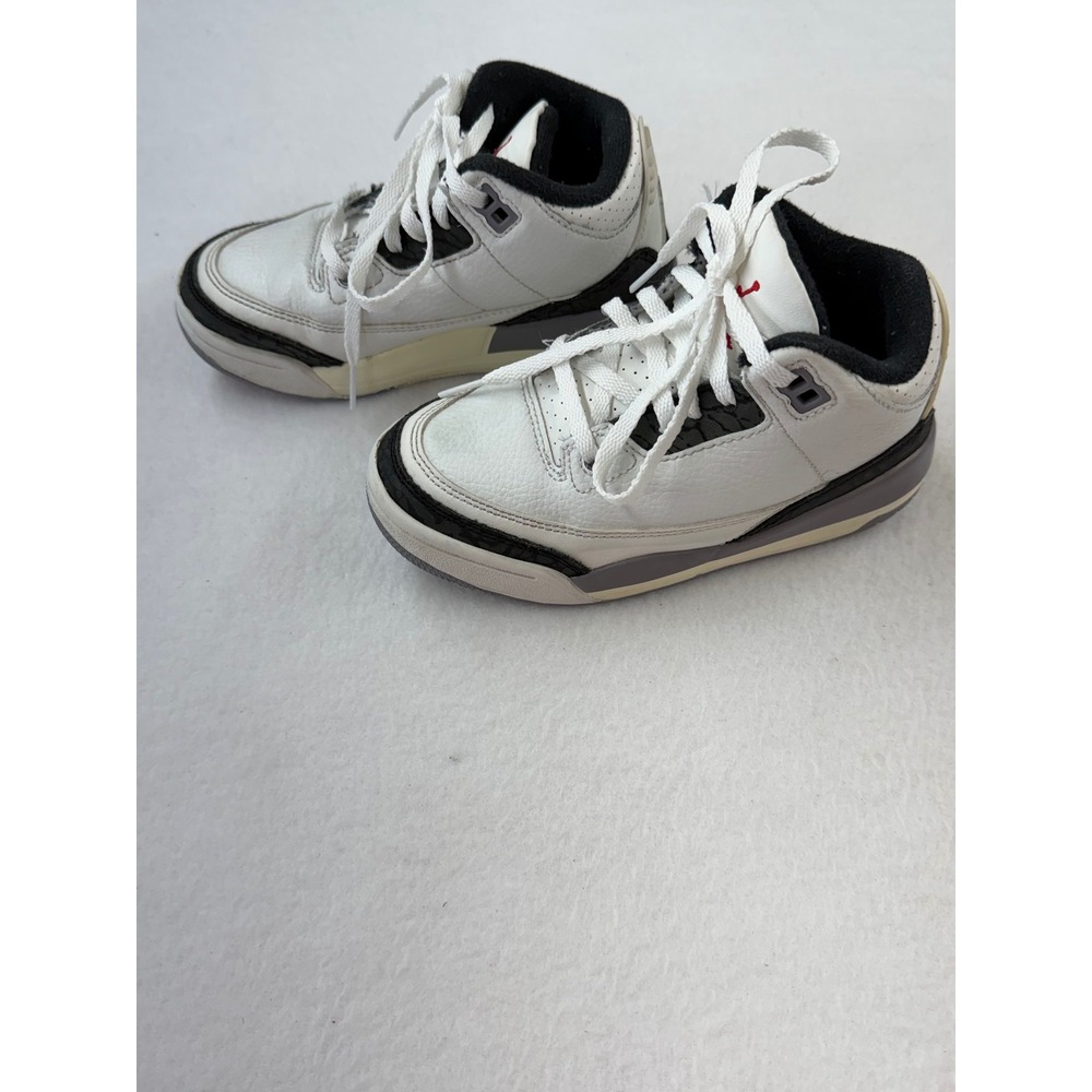 Jordan 3 Retro Ivory White Sail Grey Kids Sneakers DM0966-106 Size 11C